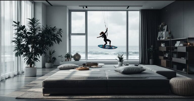 Spot kitesurf idéal avec eau turquoise et vent favorable pour la pratique du kite