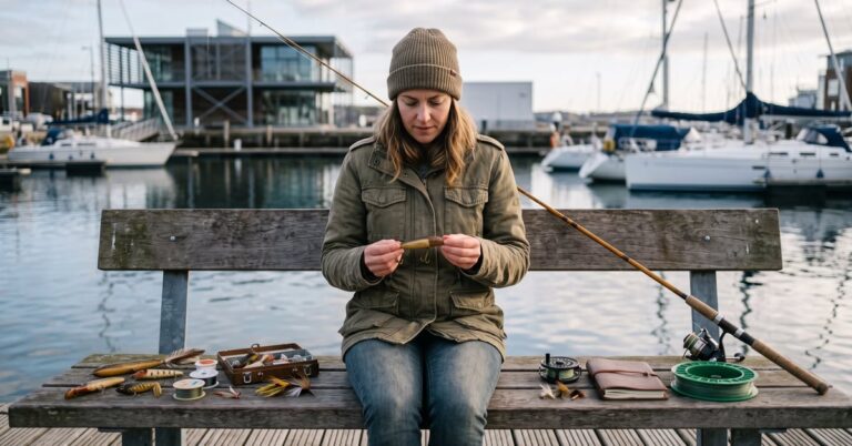 Articles de pêche exposés dans un magasin local spécialisé près de chez soi