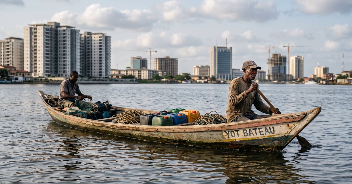 YOT Bateau catamaran à moteur moderne sur l'eau, vue panoramique
